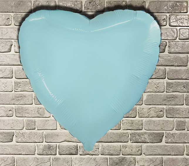 Фольгированные шары сердце большое "Нежно голубое" (LIGHT BLUE)