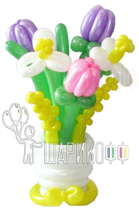 Воздушные шары цветы "Корзинка №4"