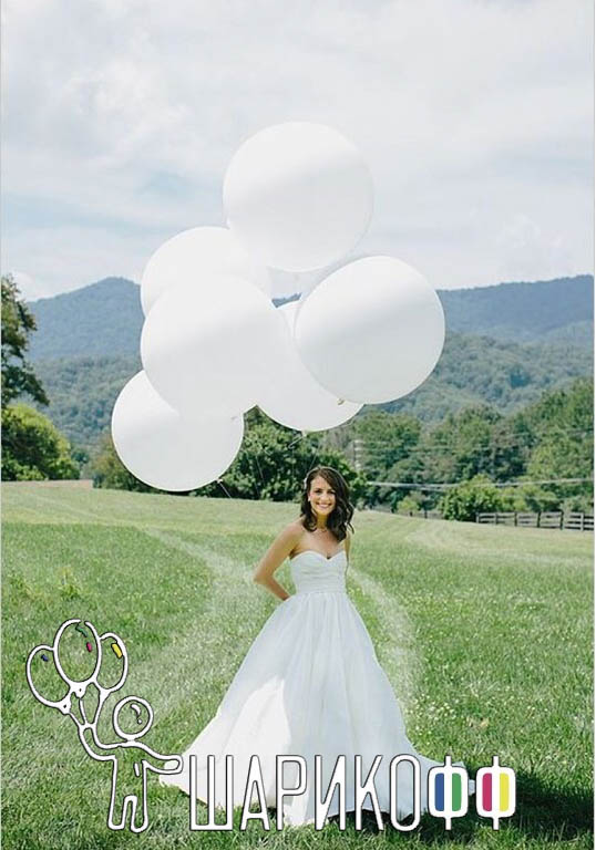 Оформление свадьбы воздушными шарами "Большой белый шар"