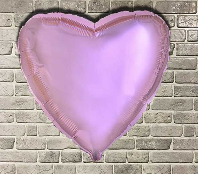 Фольгированные шары сердце малое "Розовый металлик" (PINK METALL)