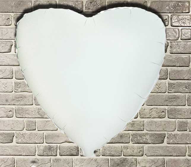 Фольгированные шары сердце малое "Белое" (WHITE)