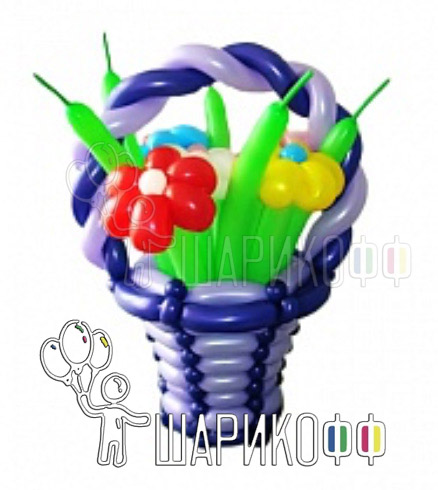 Воздушные шары цветы "Корзинка №1"