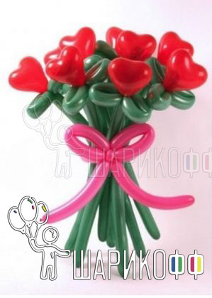 Воздушные шары цветы "Сердца"