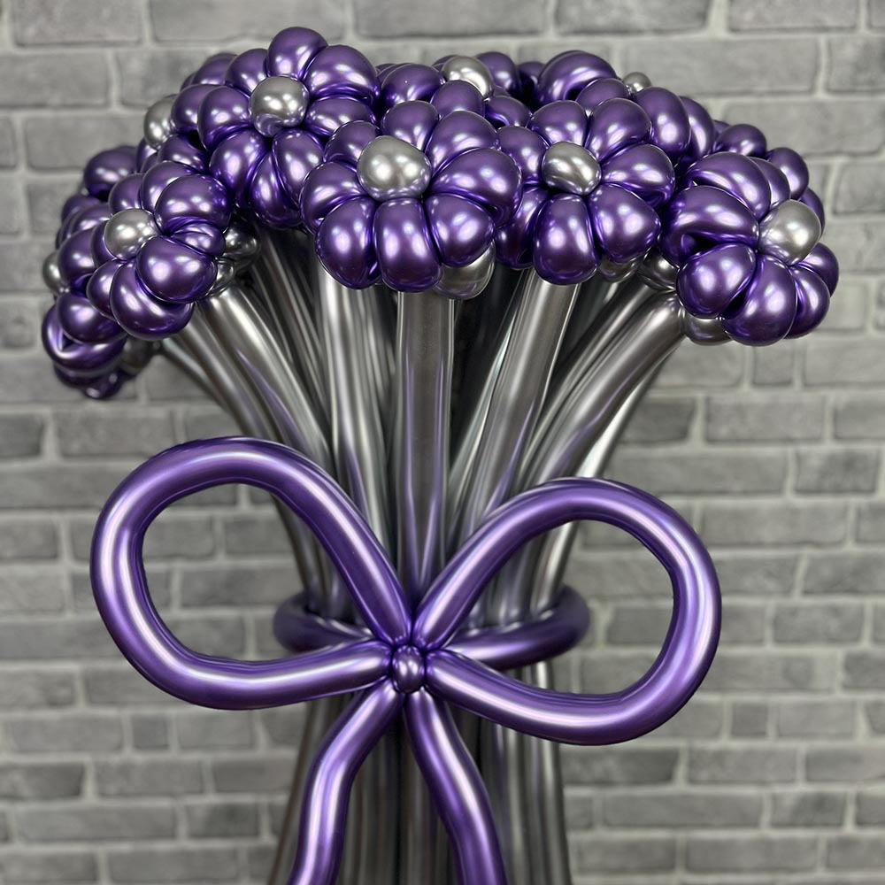 Воздушные шары цветы "Букет фиолетовых ромашек"