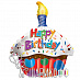 Воздушный шар торт "С днем рождения"