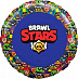Фольгированные шары с рисунком круг "Brawl Stars" (Бравл Старс)" Синий