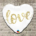 Фольгированные шары с надписью "LOVE Глиттер золото"