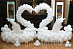 Украшение зала на свадьбу шарами "Композиция из шаров свадебные лебеди"