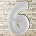 Фольгированный шар цифра 6 "Белая" с гелием