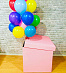 Коробка сюрприз с воздушными шарами № 35 Розовая