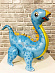 Фольгированный шар "Динозавр Стегозавр" голубой