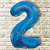 Фольгированный шар цифра 2 "Синяя" с гелием