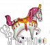 Фольгированный шар фигура "Лошадь цирковая" розовая