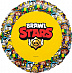 Фольгированные шары с рисунком круг "Brawl Stars" (Бравл Старс)" Желтый