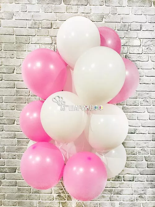 Букет из шаров Белый с розовым