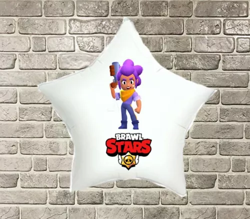 Фольгированные шары с рисунком "Brawl Stars" (Бравл Старс)" Шелли