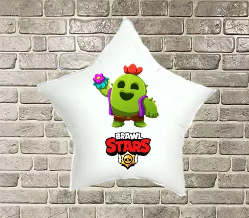 Фольгированные шары с рисунком "Brawl Stars" (Бравл Старс)" Кактус