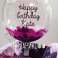Гелиевые шары на день рождения "Шар bubble с перьями и надписью (45см)"
