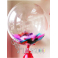 Гелиевые шары на день рождения "Шар bubble с разноцветными перьями (45см)"