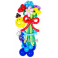 Фигура из воздушных шаров "Смайл с цветами" №2