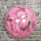 Гелиевые шары на день рождения "Шар bubble с перьями" Розовый с обработкой