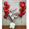 Оформление дня рождения воздушными шарами "Цифры и сердца"